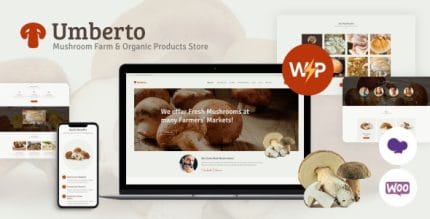 Umberto-Theme-Themeforest-430x219-1.jpg Umberto Theme – Mushroom Farm & Organic Products Store WordPress Theme - Image 1