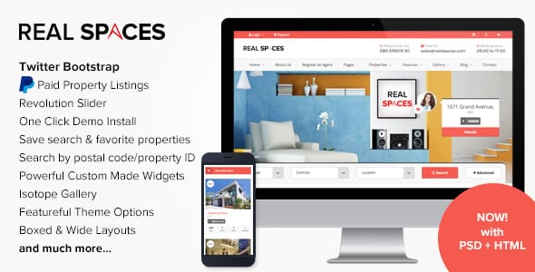 Real Spaces – WordPress Real Estate Theme Real Spaces – WordPress Real Estate Theme - Image 1